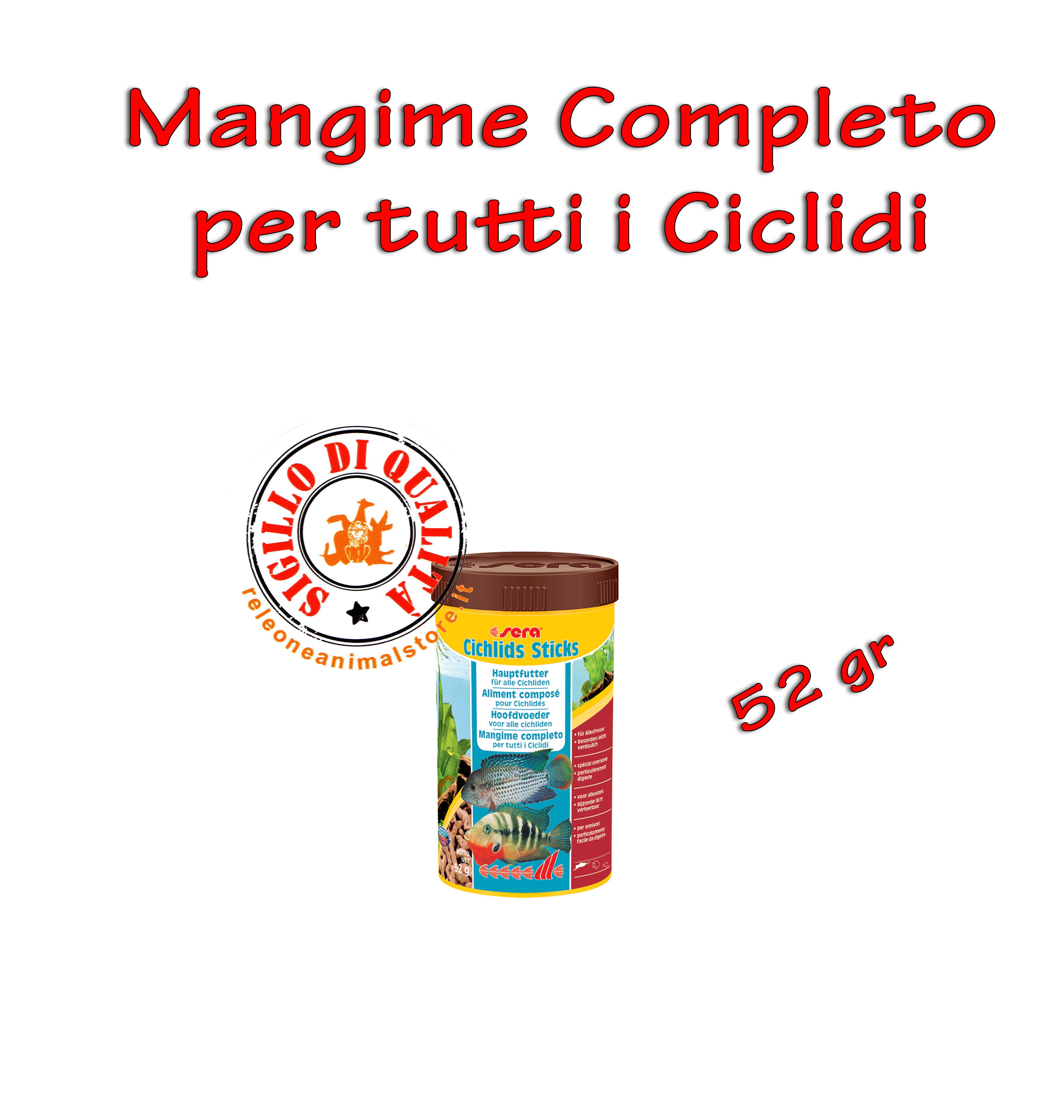 Mangime Completo per tutti i Ciclidi Cichlids Sticks Sera - Mangime Pesci 52gr